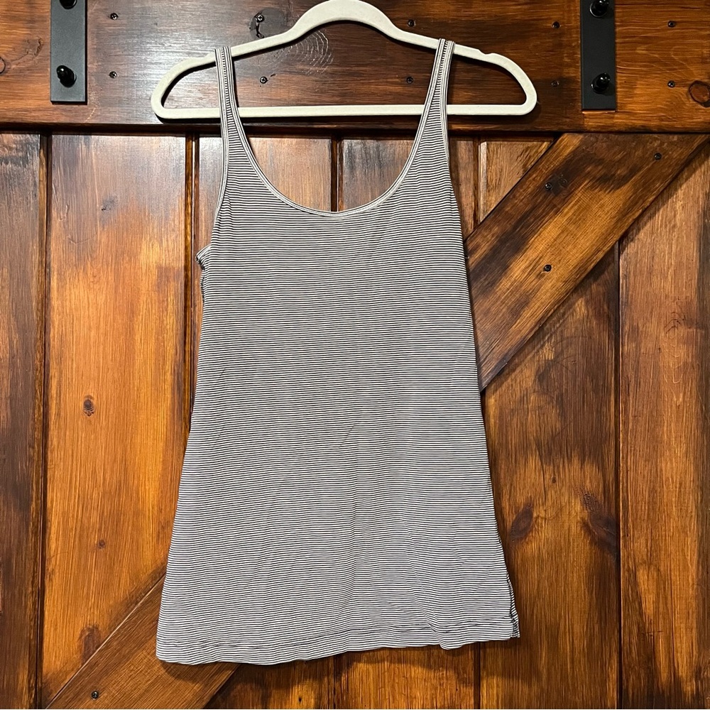 lululemon athletica Black and White Striped Tank Top
